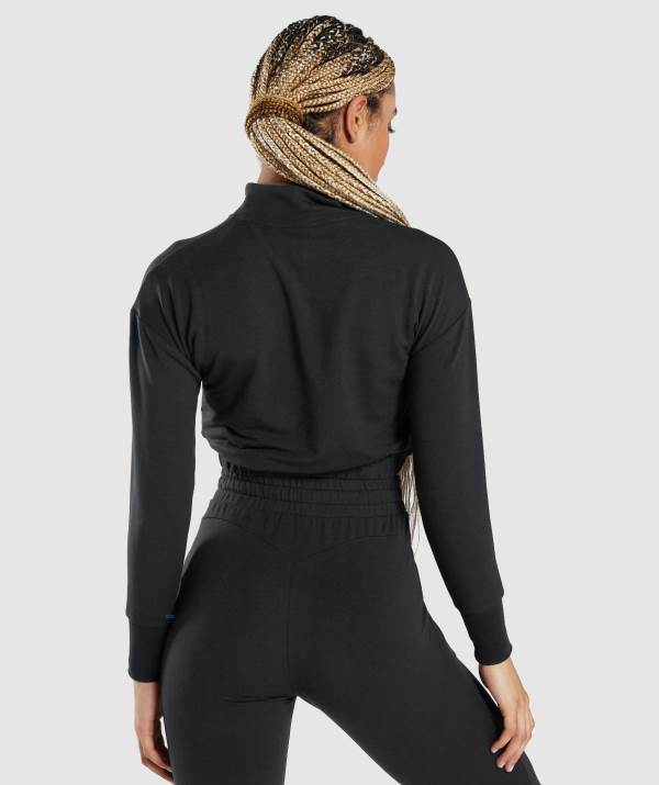 Damske Pulovre Gymshark Pippa Training Čierne | DL9138254